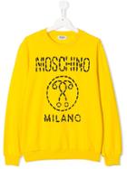 Moschino Kids Teen Logo Printed Sweatshirt - Yellow