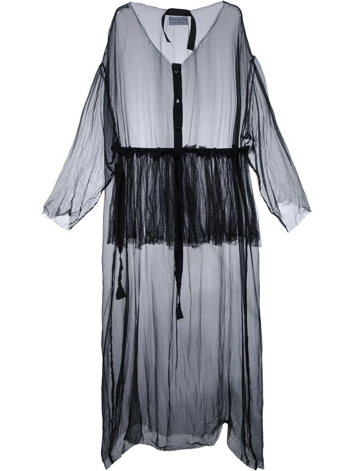 Elena Dawson - Sheer Maxi Dress - Women - Silk - M, Women's, Black, Silk