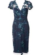 Marchesa Notte Floral Lace Midi Dress, Women's, Size: 10, Nylon