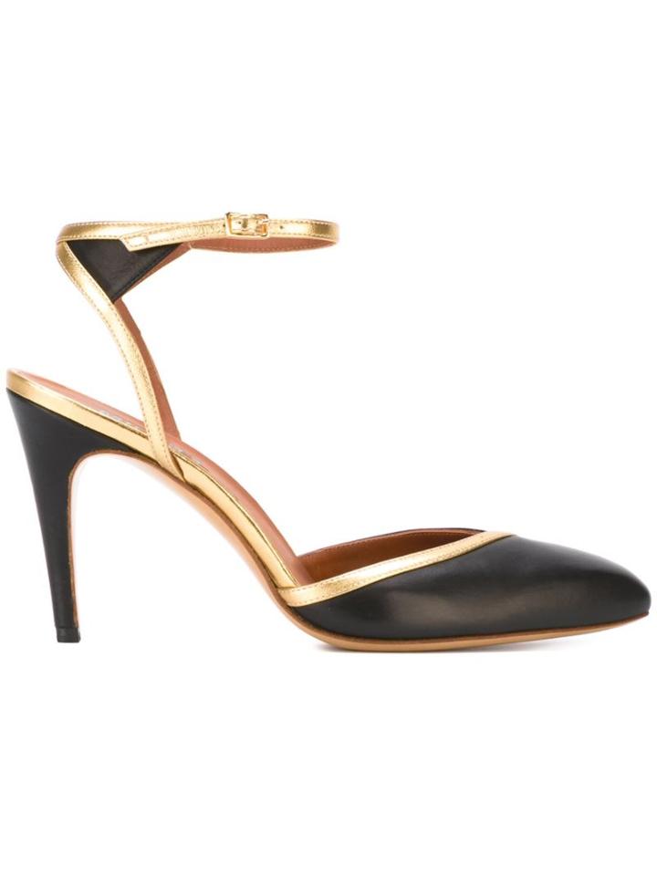 Michel Vivien Sling Back Pumps, Women's, Size: 39, Black, Leather