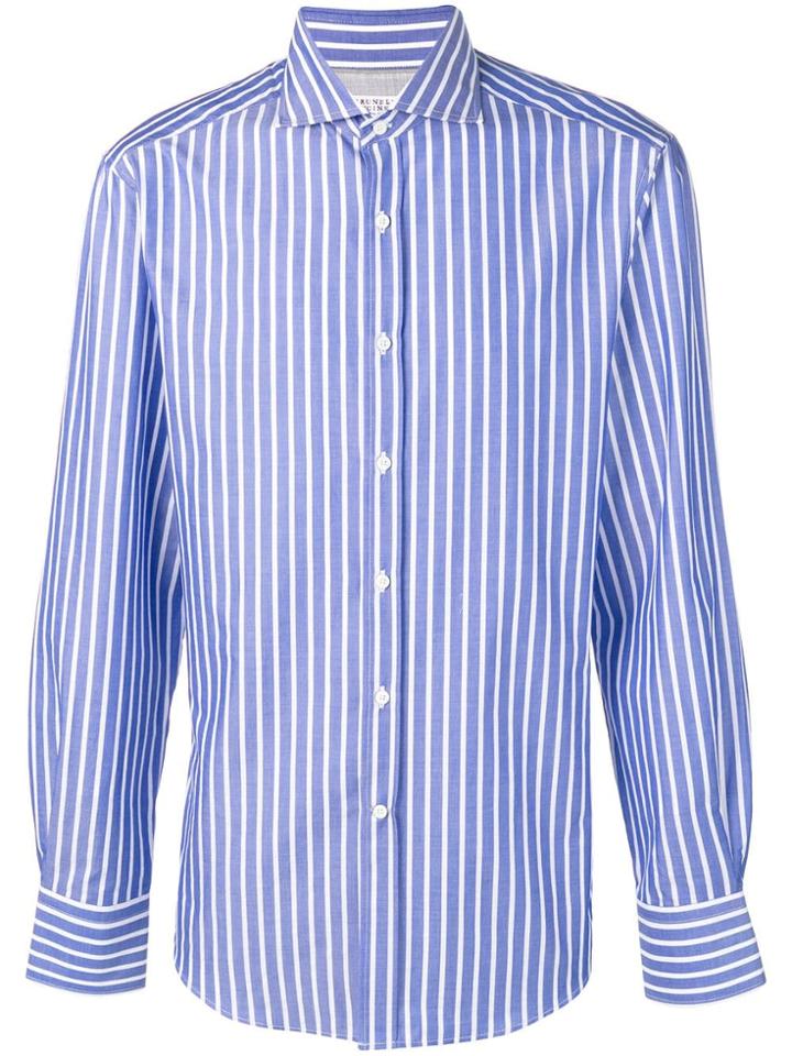 Brunello Cucinelli Striped Shirt - Blue