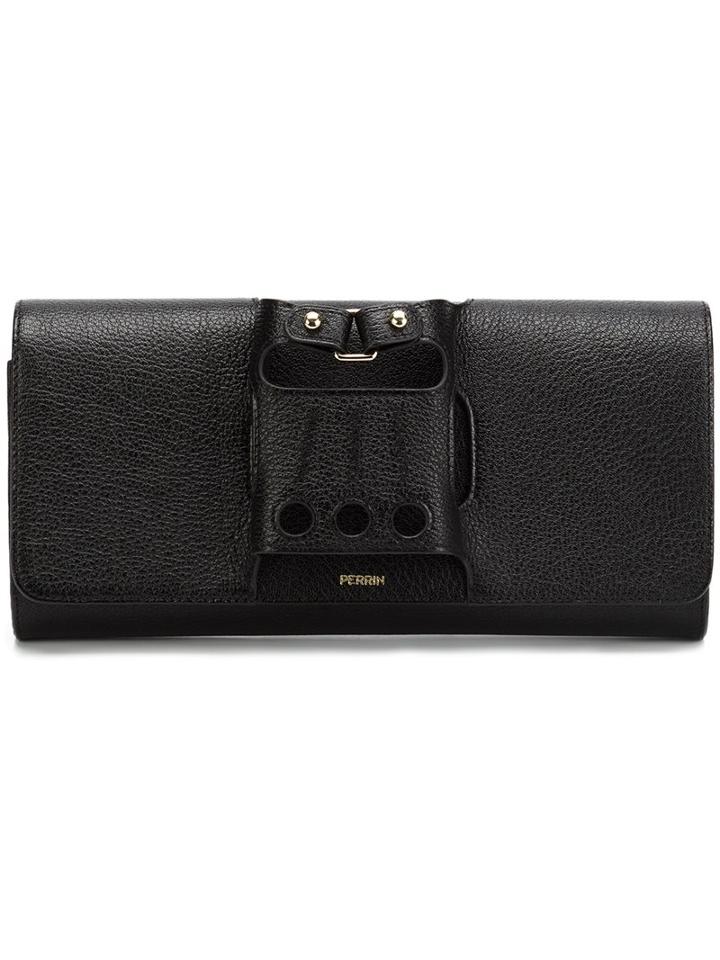 Perrin Paris Glove Fit Clutch, Women's, Black