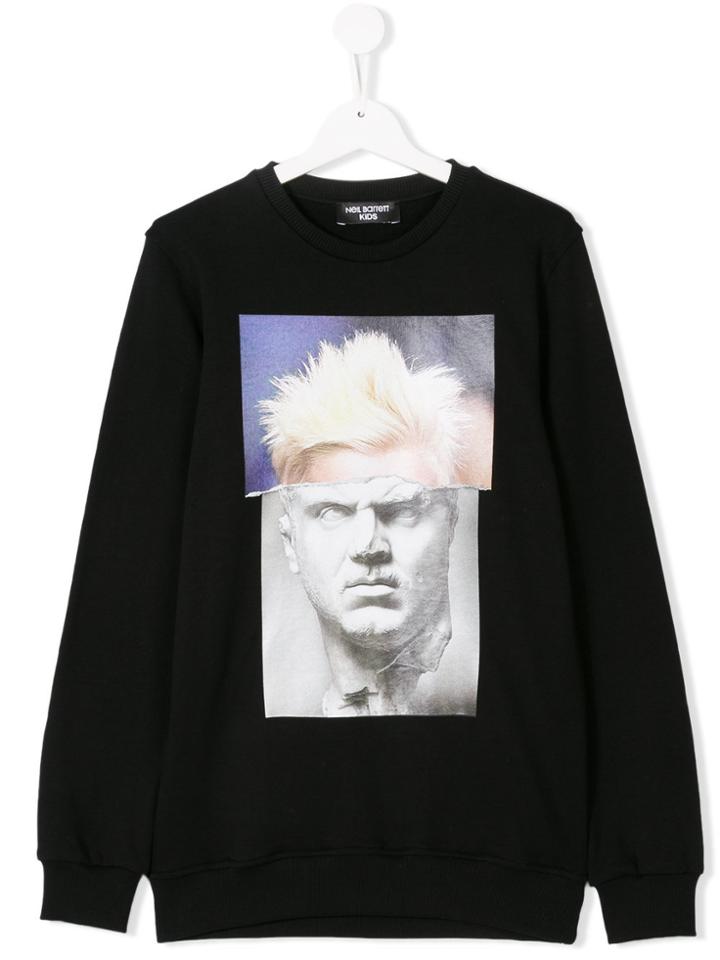 Neil Barrett Kids Teen Graphic-print Sweatshirt - Blue