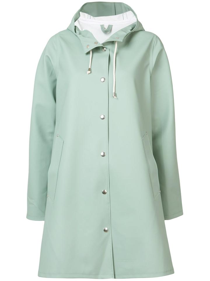 Flare Hooded Raincoat - Women - Cotton/polyester/pvc - S, Green, Cotton/polyester/pvc, Stutterheim