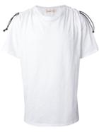 Mow Contrast Shoulder Fastening T-shirt