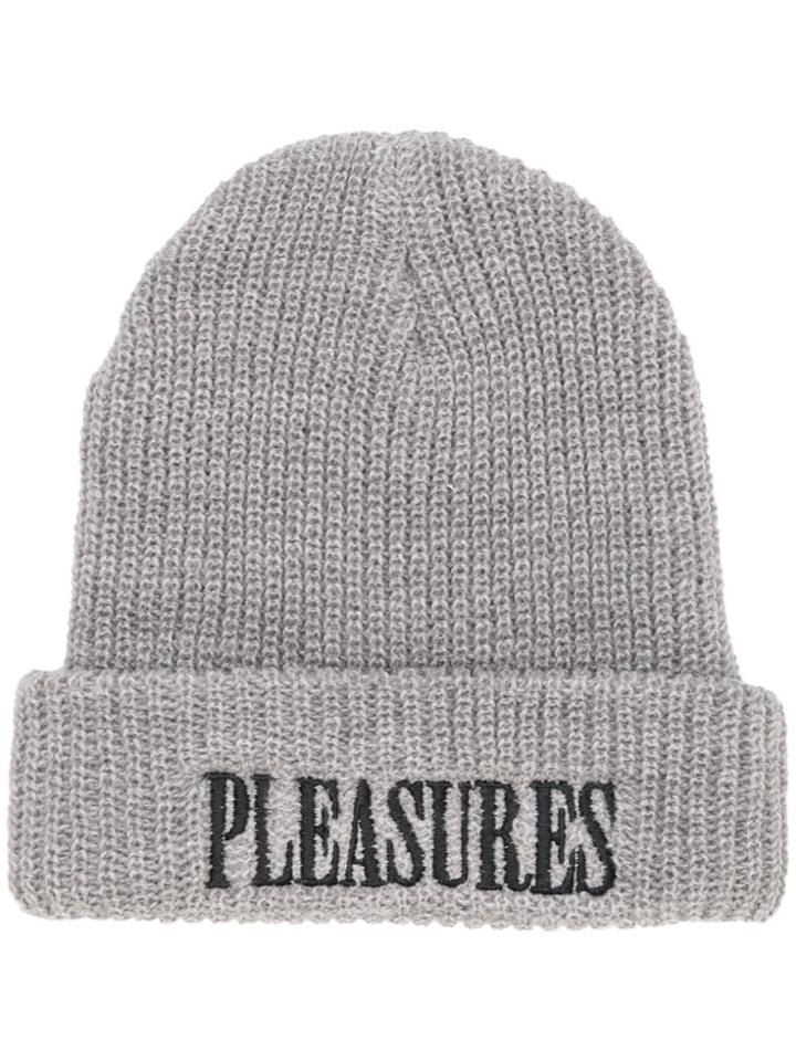 Pleasures Logo Beanie - Grey