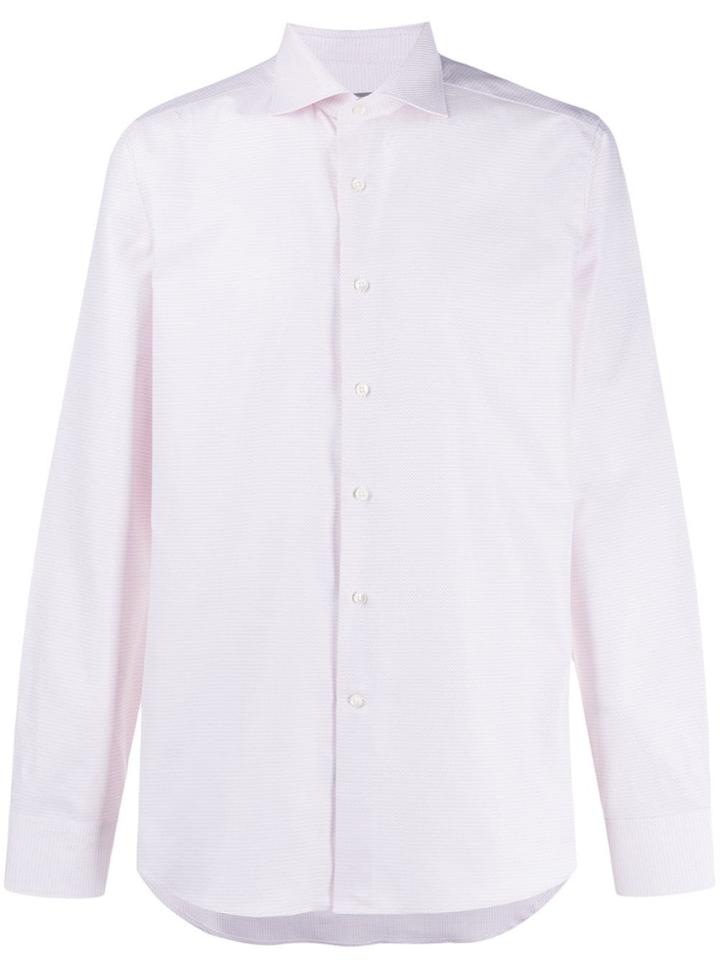 Canali Long Sleeved Cotton Shirt - Pink