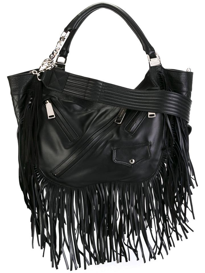 Dsquared2 Fringed Hobo Bag, Women's, Black, Cotton