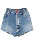 Heron Preston Raw Denim Shorts - Blue