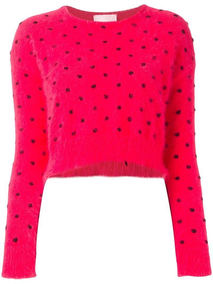 Giamba Brushed Jumper, Women's, Size: 42, Pink/purple, Polyamide/angora/virgin Wool
