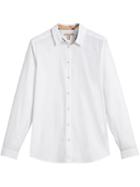Burberry Check Detail Stretch Cotton Shirt - White