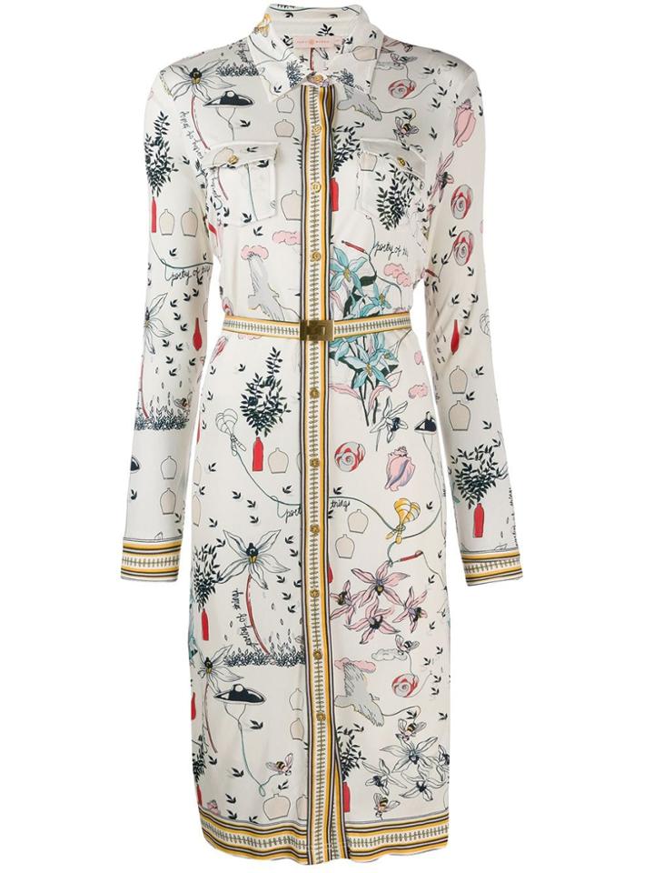 Tory Burch Printed Shirt Dress - White