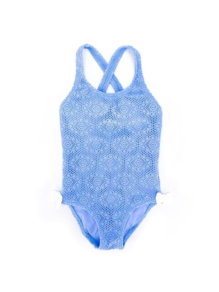 Heidi Klein Kids Bonnie Crossed Back One-pice, Girl's, Size: 8 Yrs, Blue