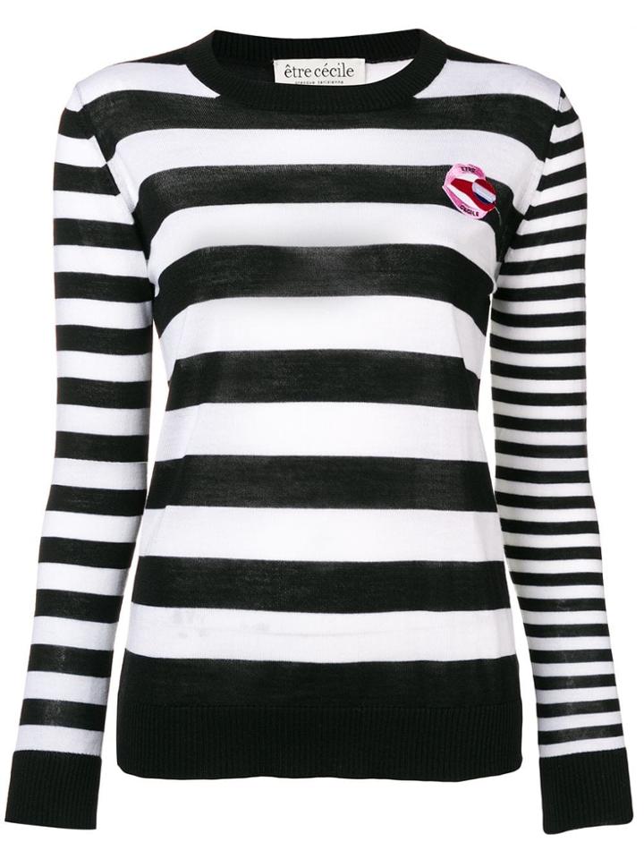 Être Cécile Multi Stripe Boyfriend Jumper - Black