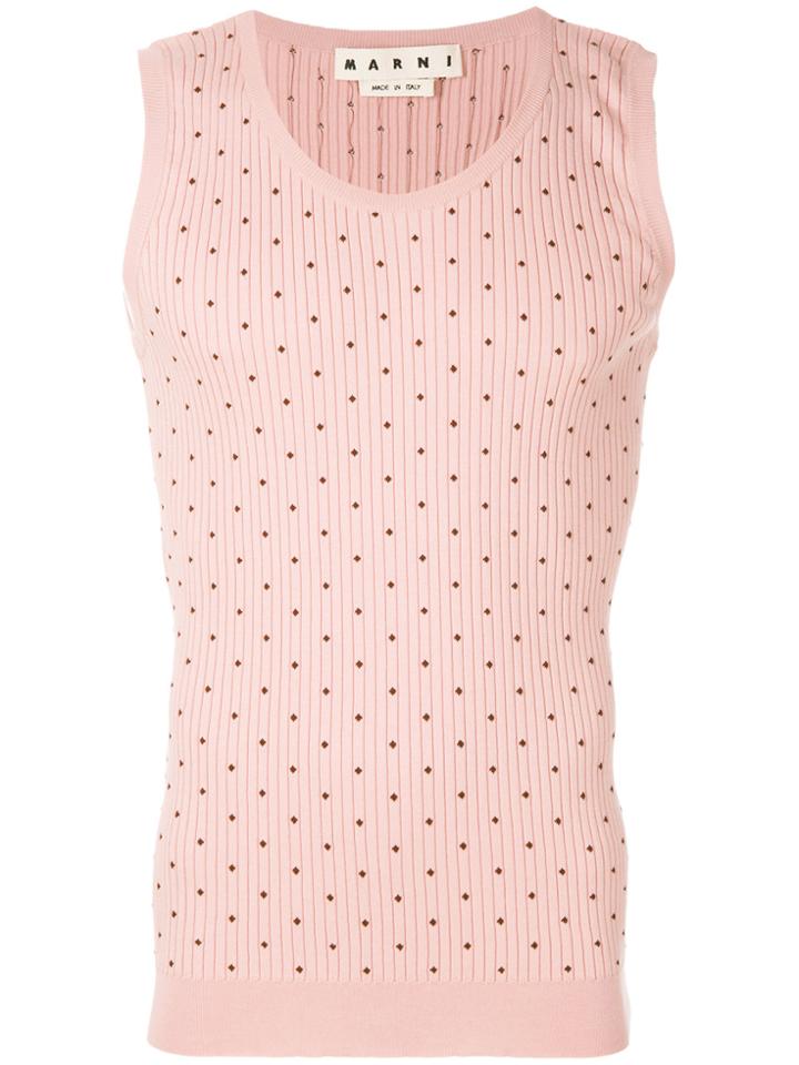 Marni Geometric Knitted Vest - Nude & Neutrals
