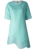 3.1 Phillip Lim Wavy Trim A-line Dress, Women's, Size: 8, Blue, Cotton/polyester/acrylic/other Fibres