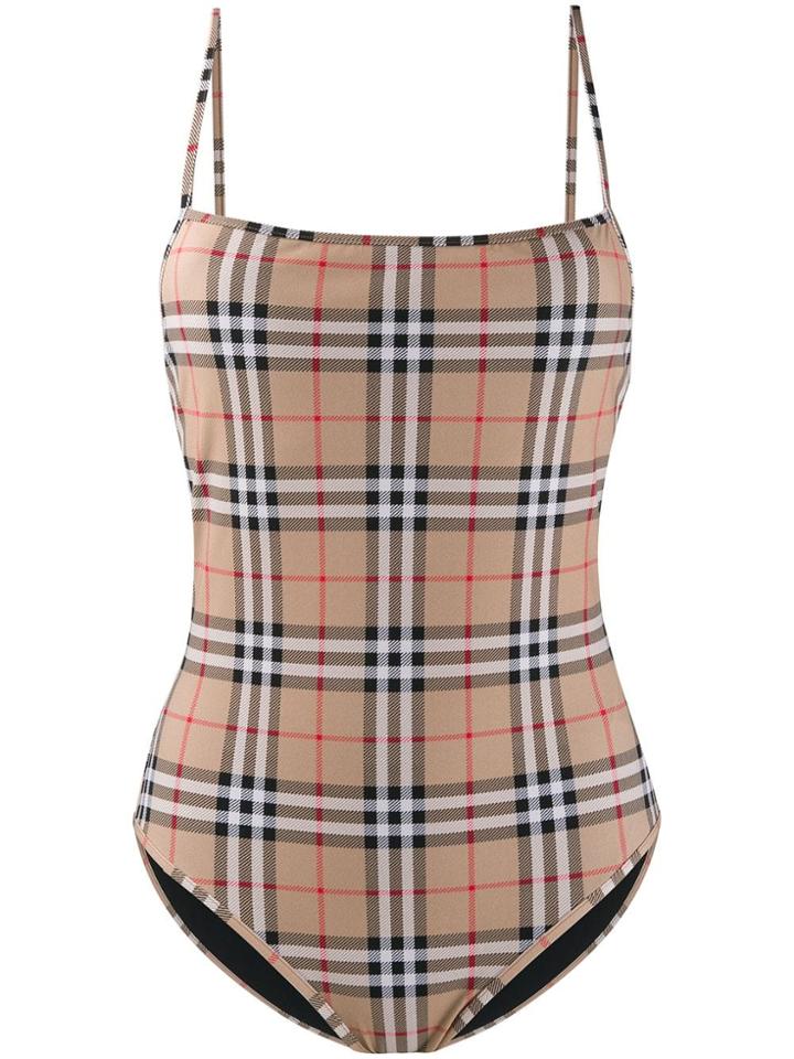 Burberry House Check Swimsuit - Neutrals