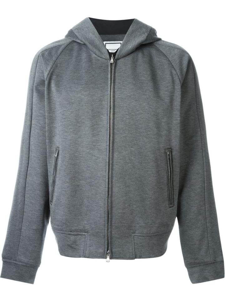 Wooyoungmi Zip Hoodie, Men's, Size: 52, Grey, Rayon/nylon/polyurethane/polyester