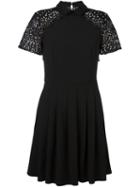 Blugirl Lace Sleeve Flared Dress, Women's, Size: 44, Black, Cotton/polyamide/polyester