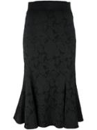 Dolce & Gabbana Floral Embroidered Skirt, Women's, Size: 40, Black, Polyester/spandex/elastane/cotton