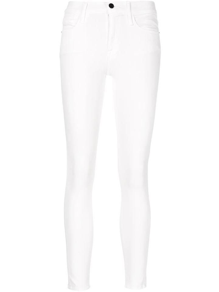 Frame Denim Skinny Jeans, Women's, Size: 25, White, Cotton/polyester/spandex/elastane