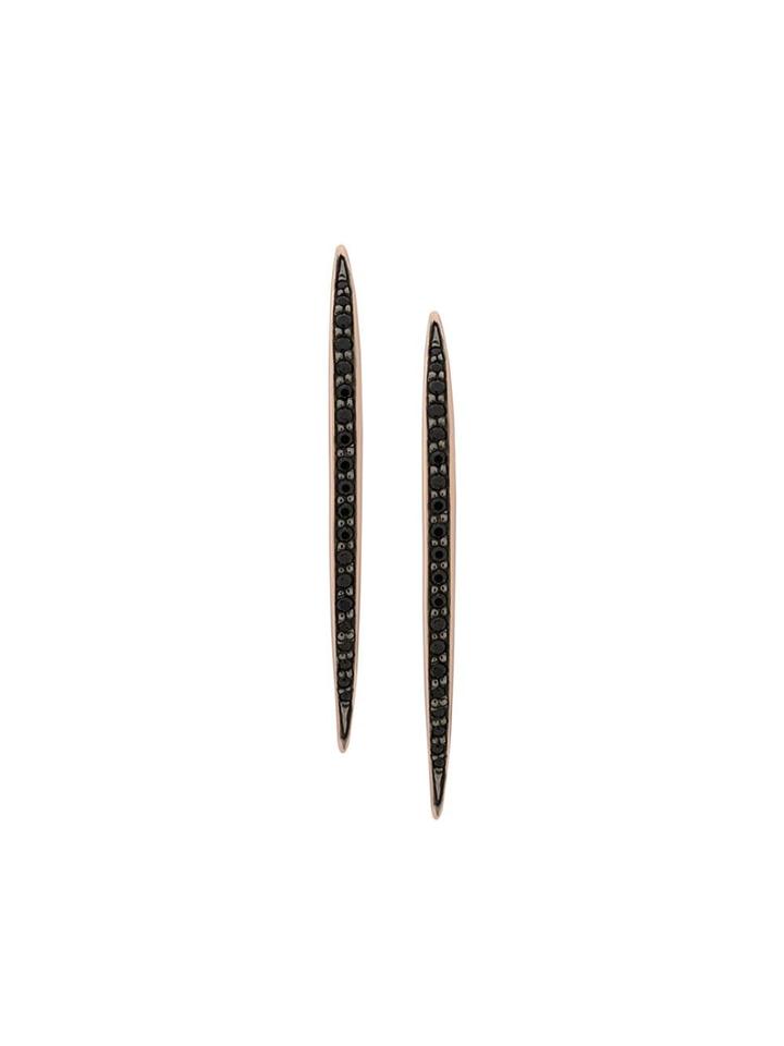Shaun Leane Quill Black Spinel Earrings - Gold