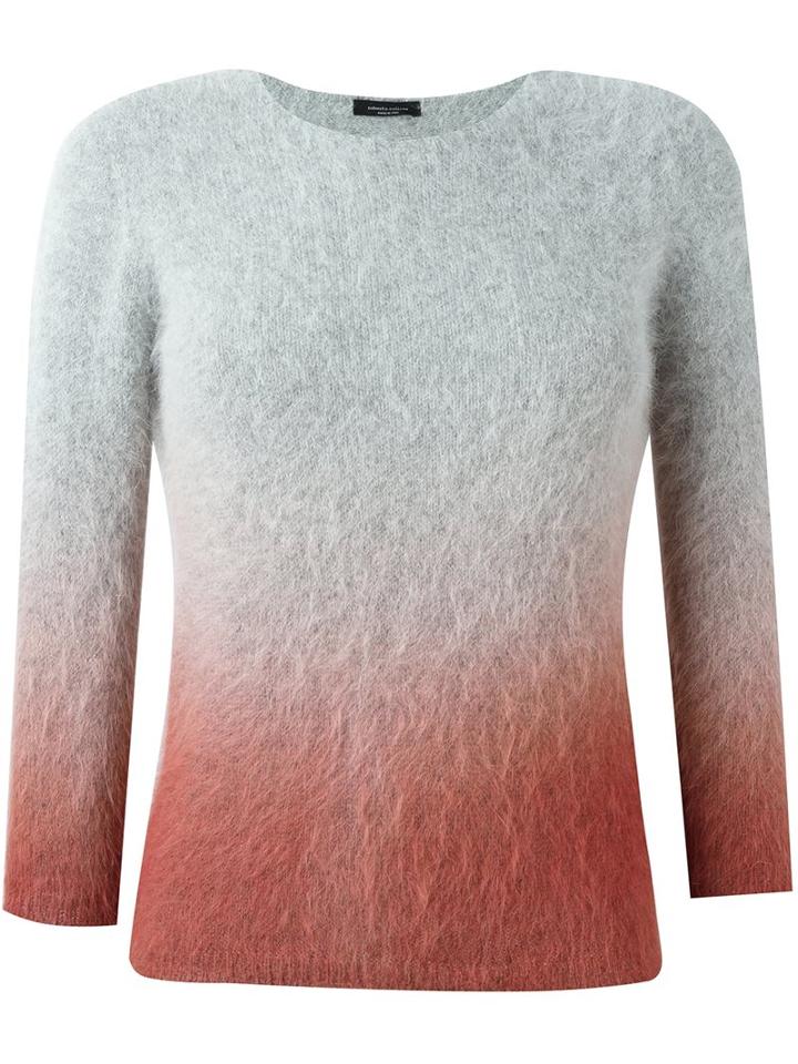Roberto Collina Degradé Knit Sweater, Women's, Size: Large, Grey, Nylon/angora