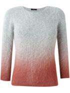 Roberto Collina Degradé Knit Sweater, Women's, Size: Large, Grey, Nylon/angora