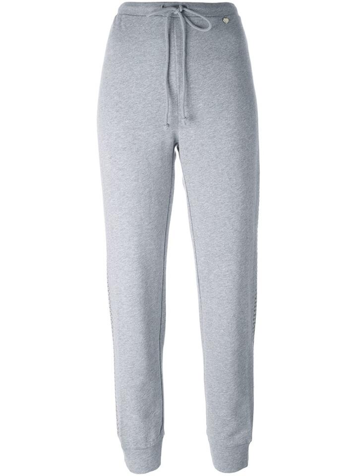 Twin-set Studded Heart Track Pants, Women's, Size: Small, Grey, Cotton