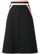 Red Valentino Stripes Detail Skirt, Size: 44, Black, Elastodiene/polyester/viscose/polyester