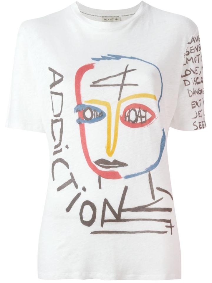 Each X Other Jean-charles De Castelbajac X Eachxother 'addiction' T-shirt, Women's, Size: Small, White, Linen/flax