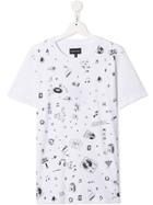 Emporio Armani Kids Teen Cartoon Print Shirt - White