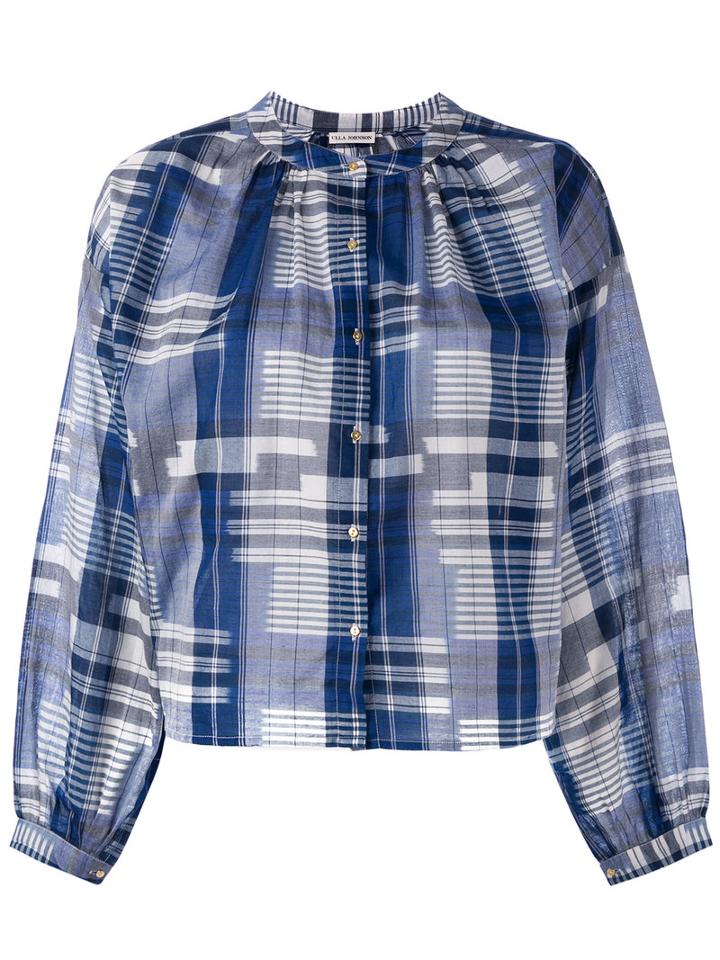 Ulla Johnson Checked Shirt, Women's, Size: 4, Blue, Cotton