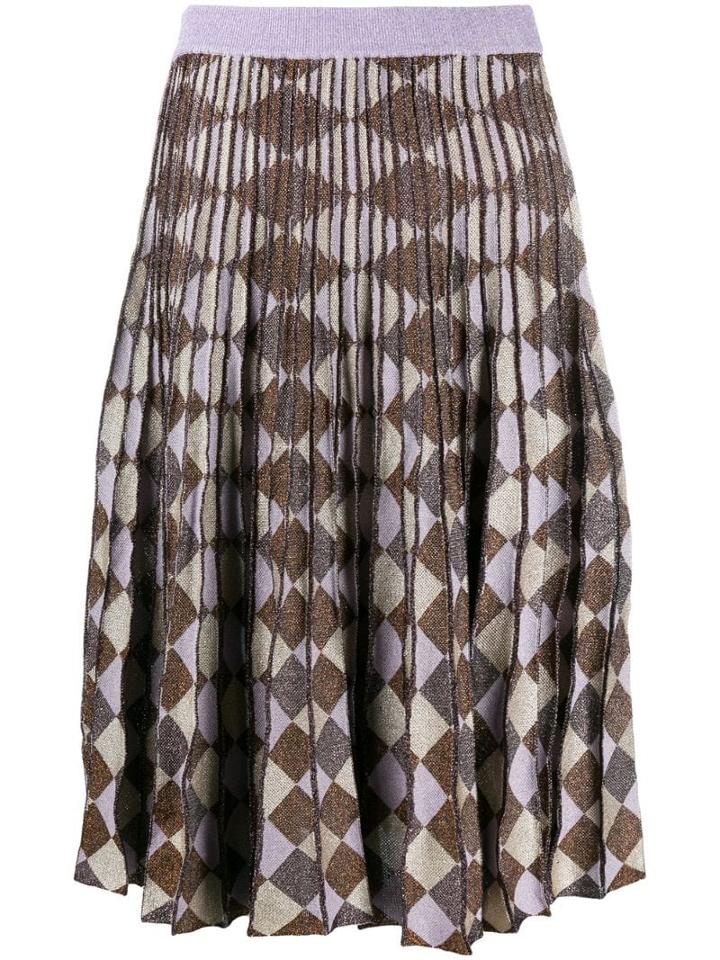 Baum Und Pferdgarten Geometric Print Pleated Skirt - Purple