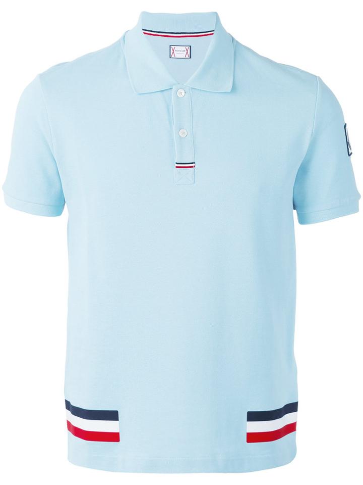 Moncler Gamme Bleu - Tri-colour Stripe Polo Shirt - Men - Cotton - S, Blue, Cotton