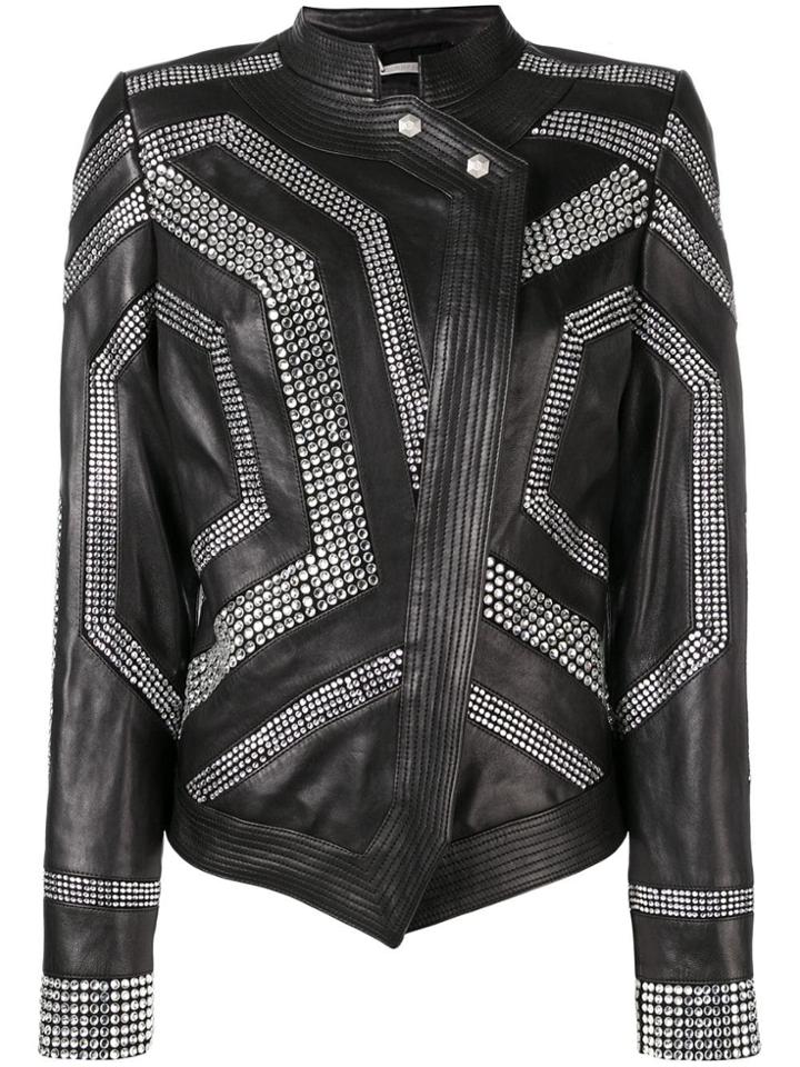 Philipp Plein Studded Asymmetric Jacket - Black