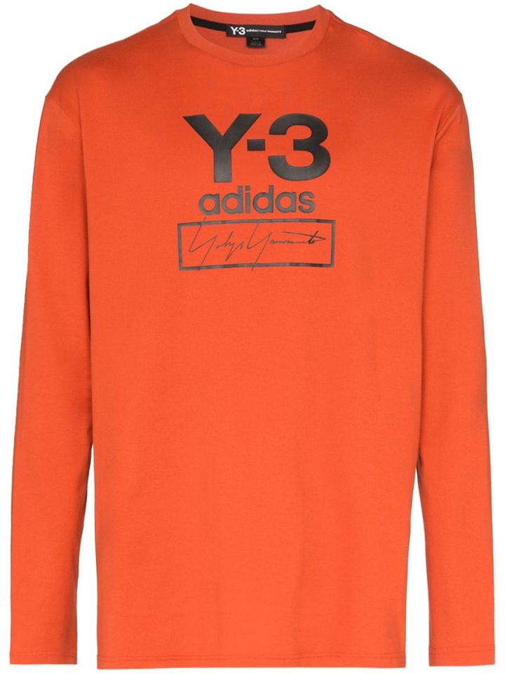 Y-3 Stack Logo Long Sleeve T-shirt - Orange