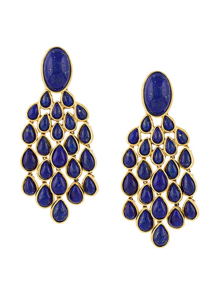 Aurelie Bidermann Lapis Lazuli Drop Earrings - Metallic