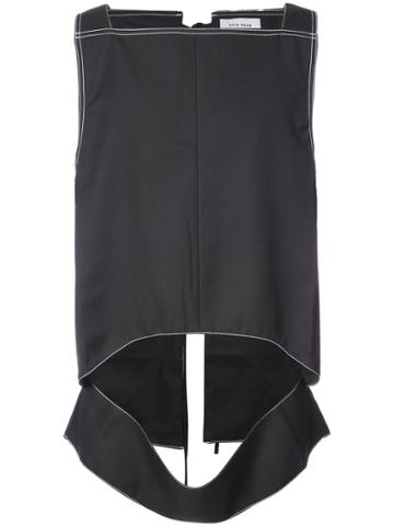 Chin Mens Cut-out Top - Black