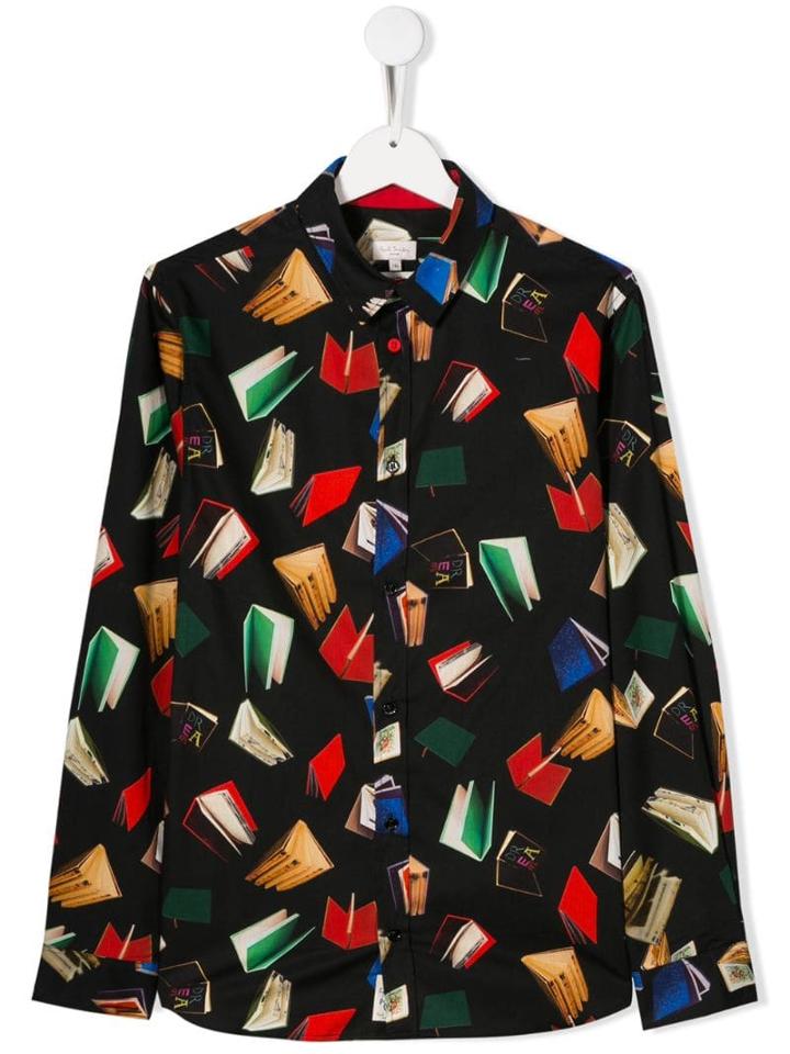 Paul Smith Junior Teen Book Print Shirt - Black