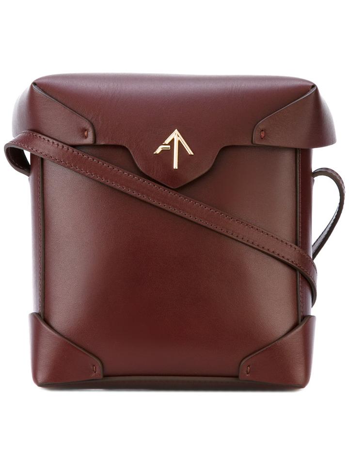 Cross-body Satchel - Women - Leather - One Size, Red, Leather, Manu Atelier