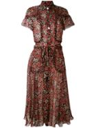 Rossella Jardini - Floral-print Dress - Women - Silk/polyester - 48, Black, Silk/polyester