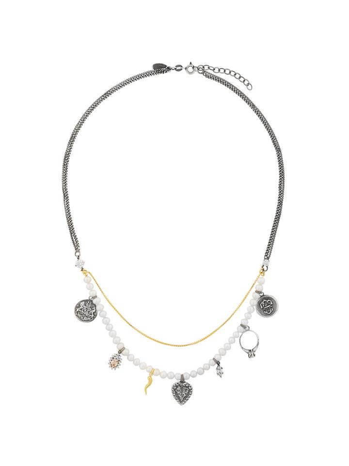 Iosselliani Silver Heritage Pearl Necklace - Metallic
