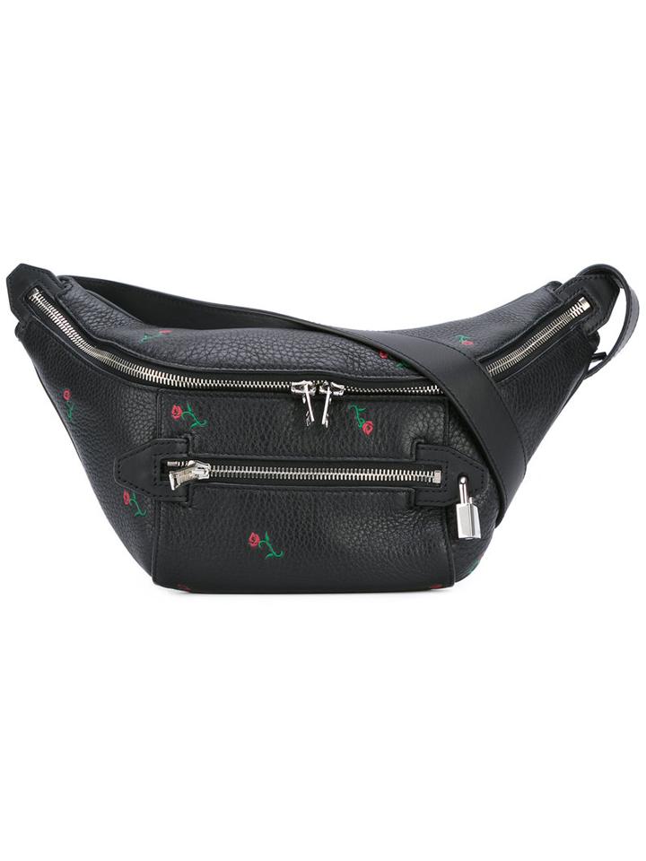 Alexander Wang - Floral Print Shoulder Bag - Women - Calf Leather - One Size, Black, Calf Leather