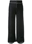 Aviù Distressed Cropped Trousers - Black