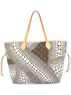 Louis Vuitton Vintage Neverfull Mm Shoulder Tote Bag - White