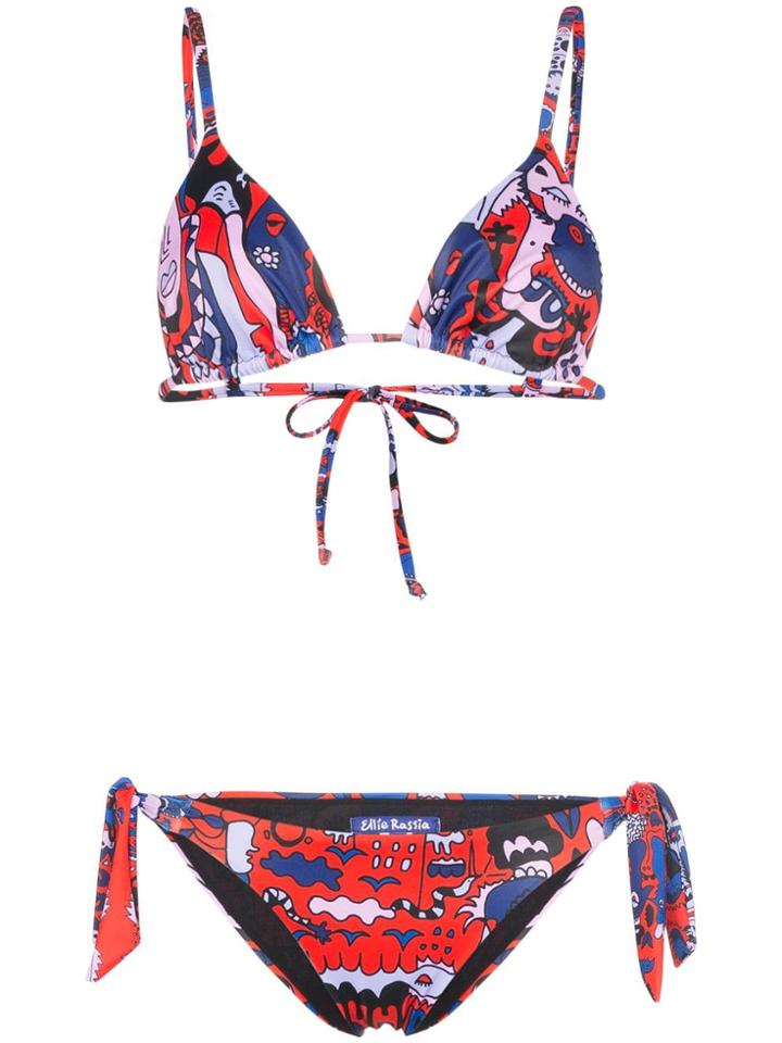 Ellie Rassia We Are Young Tie Triangle Bikini - Multicoloured