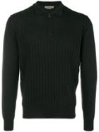Corneliani Knitted Polo Shirt - Black