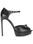 Saint Laurent Classic Jane Bow Sandals - Black