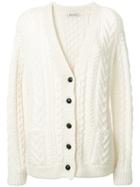 &daughter Cable Knit V-neck Cardigan - Nude & Neutrals